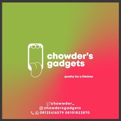 iPhones|Androids|Laptops|Monitors|Accessories|Software. Swaps are also accepted. DM for more enquiries. A subsidiary of @ChowderEnt