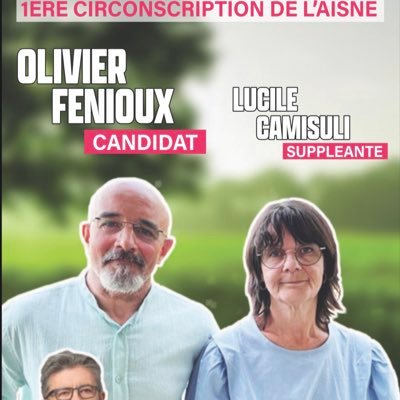 Page Twitter de la 1ère circonscription de L’Aisne. Soutien du candidat Olivier Fenioux et de sa suppléante Lucile Camisuli #NUPES ✌️