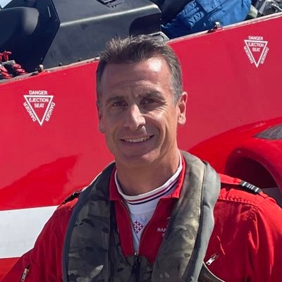 Wg Cdr Adam Collins. Officer Commanding the Royal Air Force Aerobatic Team - The Red Arrows. Trustee of Flying Scholarships for Disabled People (FSDP).