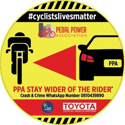 Give cyclists space to get home safely WHATSAPP US ON 081 043 9890 TO REPORT CRASHES AND CRIME RELATED INCIDENTS IN SOUTH AFRICA