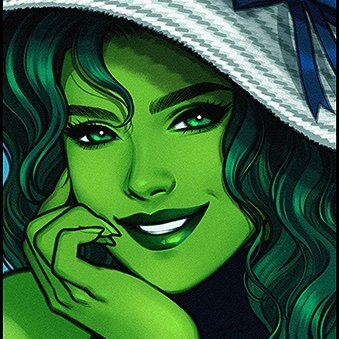 Absurdly obsessed with a fictional 6'7'' green skinned woman. So y'all just have to deal with it. Art & pics mostly b/c I can't think coherently around her. 💚