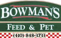 Bowman's Feed & Pet offers a full line of pet and livestock feed and products, custom feed, plus delivery to farm or stable.