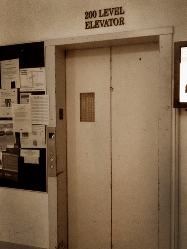 A distinguished elevator for a distinguished university. I put up with @CUJWestElevator, too.