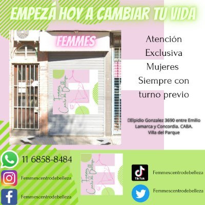 femmesbelleza's profile picture. Centro de Belleza Femmes atención exclusiva a mujeres