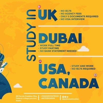 🧑‍🎓 Your sure study abroad plug, partnered to over 500 universities in UK, USA, Canada , Australia, Republic of Ireland, Dubai | $0 AGENCY FEES! DM to begin