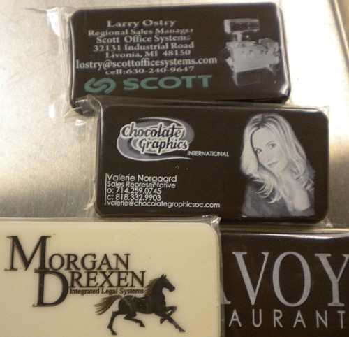 The Chocolate Business Cards, customized chocolate business cards, invitations and gifts with your message, logo and/or photograph. Join our affiliate program.