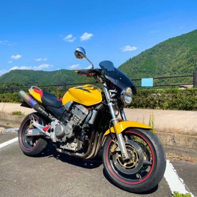 真っ黄色の15万km超えHornet900とGROMに乗っています。