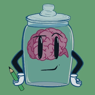 Anthropomorphic brain in a jar who's a crossword nut.

Youtube: Crossword Radio
Twitch: Probably Apocryphal