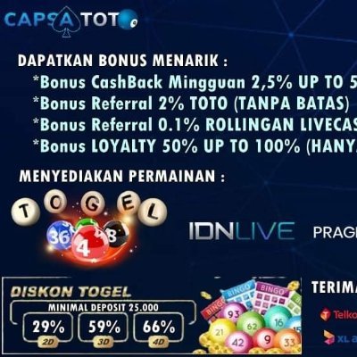 https://t.co/iJS8Q97bsM
Capsatoto Situs Togel Online

👉Alternatif CAPSATOTO 
👉DAFTAR CAPSATOTO