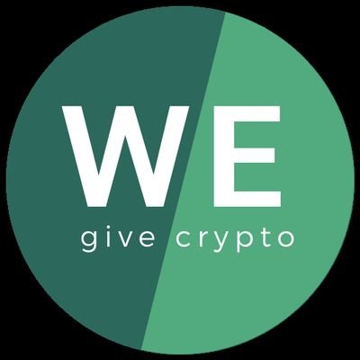 We Give Crypto is a cryptocurrency donation portal 💚 

Showing the human side of the crypto community by raising funds for good causes 💚 

DM to collaborate ✊