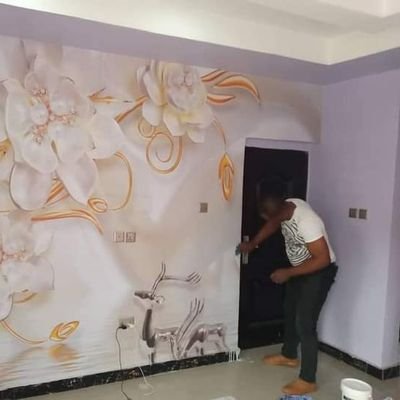 I am Riman Ikechukwu, MD Frank_Igor Interior Decors, We do mad Wall Designs and Painting, 3D Epoxy Floors, Photomural, Flock Walls and Ceiling, INSINTO, etc