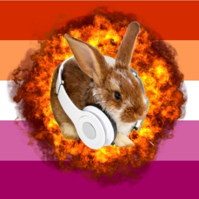 PNG of a Bunny Listening To Music I like