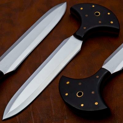 We are manufacturers & Exporters of Hand Forged Custom Made Knives, Axes & Swords of modern Age & Historic Eras. We also provide trading services for leather..