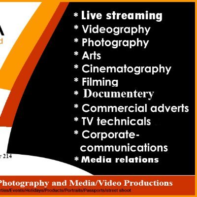 Art gallery center for Photography & Media/video Productions~Media Agency/Filming~Branding/Designing/All media digital productions.
#farmings#photomounting#arts