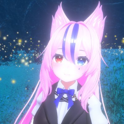 Twitch Affiliate streamer. Pink/stripe blue haired fox girl. Supports deaf community. Bad hearing. Creator of ASL world 