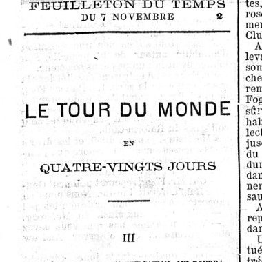 This is Jules Verne’s Around the World in Eighty Days, presented in ~80 daily instalments, exactly 150 years later.
(run by @kvnrrdn)