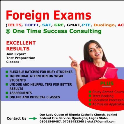 Foreign Exams Tutor ( IELTS, GRE, TOEFL and SAT ) | online & physical sessions |  international education | scholarship |
otst17@gmail.com