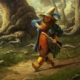 Old Tom Bombadil is a merry fellow,
Bright blue his jacket is, and his boots are yellow,
None has ever caught him yet, for Tom, he is the master.