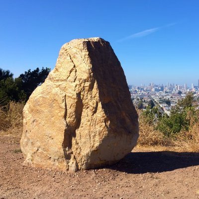 Hi! I'm the Bernal Rock, I've been painted a few times and got kinda' famous, so I thought start my own twitter account. Come say hello next time you're here!