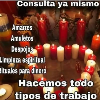Asemos todo tipo de trabajo de brujeria
Amarres suerte dinero protección