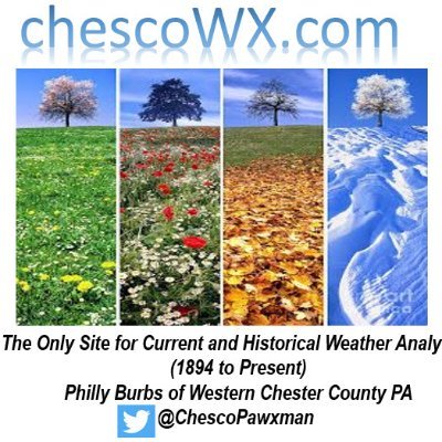 Owner of https://t.co/TtCtRGg9qb the only detailed comprehensive source of current and historical weather observations for Western Chester County PA from 1894 to Present.