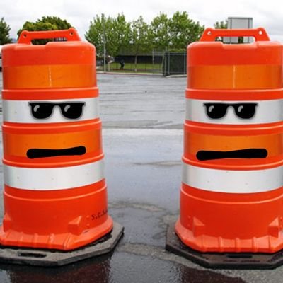 Brad and Thad. Ex-construction site traffic barrels turned official body guards of The Daily Wire's Replacement Cone.

#endconeviolence