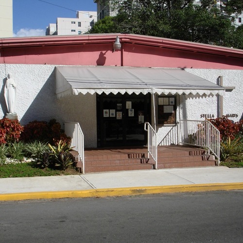 Catholic Church in Condado, San Juan, Puerto Rico. Servers a mostly English-based parish. They offer Mass in English Sat at 4:30pm, Sun at 9:30am, & 12:30pm.