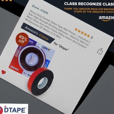 DTAPE- India’s First Double sided Black Acrylic Tape. For more details visit us https://t.co/YtqiOePbMg