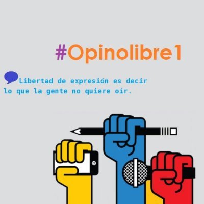 🆗Cuenta Oficial  #opinolibre1 
💬Doy mi opinión con toda libertad
🏳 No me quedo callado opino y tu ?? 
📢❤️ Apoyo la verdad. No somos partido político