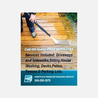 andrevance13's profile picture. Ambitious pressure washing is a privately owned business that provides services in pressure washing and detailing vehicles