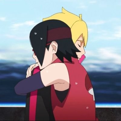 Desenho do Boruto e Sarada