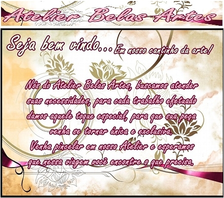 Em nosso Atelier você irá encontrar peças exclusivas como: pratos, panos de pratos, edredons personalizados, portas jóias, garrafas decorativas e muitos mais.