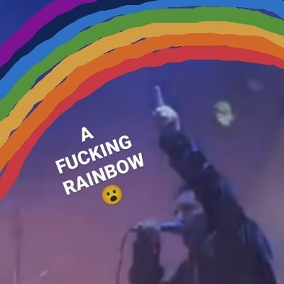 Daily Trent Reznor pointing + exclaiming at A FUCKING RAINBOWWW ☝️😮🌈
🎥 📸 @sarafdez (my FUCKING🌈 edit)
Me, I'm Not @trent_reznor
Me @THENINFEED