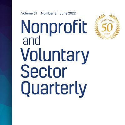 Nonprofit and Voluntary Sector Quarterly, the @ARNOVA journal

Editors @JoanneCarman @JaclynPiatak

Blog: https://t.co/ZNLa7ZQpcU