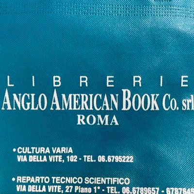 angloamericanb's profile picture. Anglo American Bookshop Roma, est. 1953. The premier indie English bookstore in Rome, Italy. Phone: +39 06 679 5222