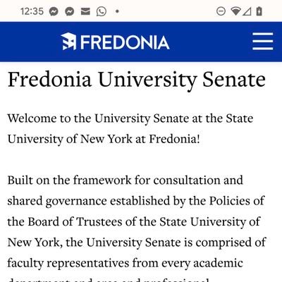 The former official account of the Fredonia University Senate.