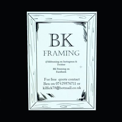 bkframing's profile picture. Service includes mounting, framing & personalised silver plaques - based in Sleaford Contact Ben for free quote - DM or email killick78@hotmail.co.uk