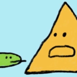 A poorly drawn comic starring a snake and a chip. Created by @jonwrites.