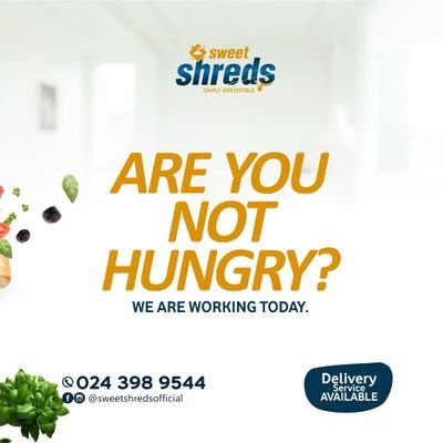 Sweet Shreds Restaurant & Bar. Locate us inside Borteyman SSNIT Flat (APOO 4) at Com.18 junction on the motorway. For Reservations, call/whatsApp 0243989544