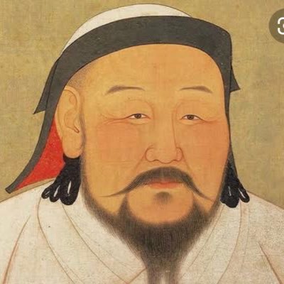 Genghis Khan as portrayed in a 14th-century Yuan era album; now located in the National Palace Museum, Taipei, Taiwan.