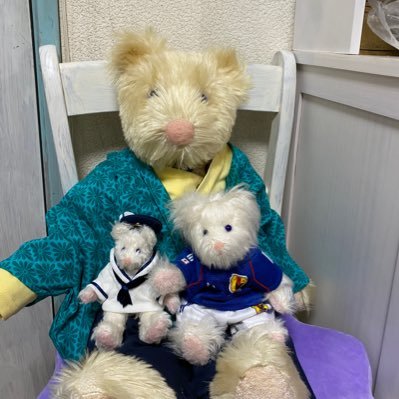 愛犬の魂宿したテディベアろっく があちこち旅をします 大きいの中くらいの小さいのといますが全部同一のろっくです