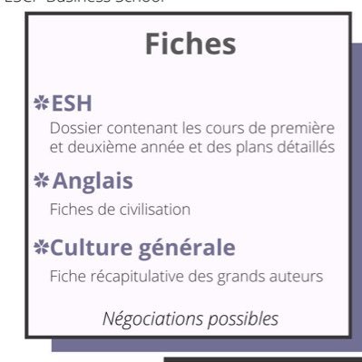 FichesPrepaHEC's profile picture. Je vends des fiches de cours de prépa ECG d’économie, Culture Générale, maths et langues qui viennent des prépas parisiennes. DM pour un extrait !