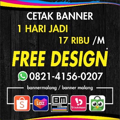 CETAK BANNER FREE DESIGN MALANG
informasi pemesanan kunjungi https://t.co/WPzQNiBZQv
Edit