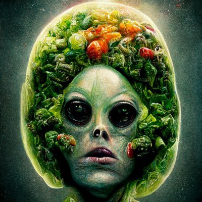 #nfts, ai art, GAN, salads, and other food related images - by @JeffJag 🥗👽🚀🪐🍽