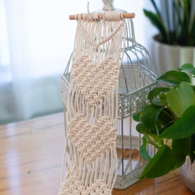 Handcrafted macrame products. if you see a pattern you’d like for a wall hanging let me know!