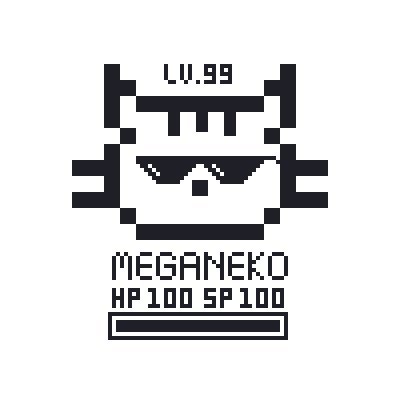 Hi I'm MegaNeko Nice to meet ya! 1-bit Pixel Art & Cat Lover
https://t.co/NKnHC5WH7V