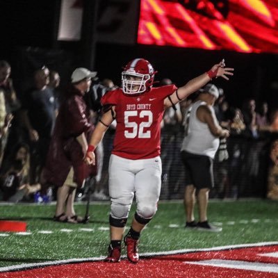 Boyd county football-baseball-wrestling squat-410, bench 265, deadlift 405 class of 2023, 3.5 GPA height 5’10 weight 220 Film link- https://t.co/o3R3n0dH13