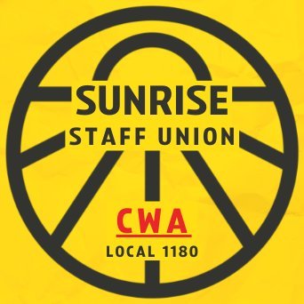 The workers of @sunrisemvmt organizing for a livable future that guarantees good union jobs for all. Proud members of @CWA1180.