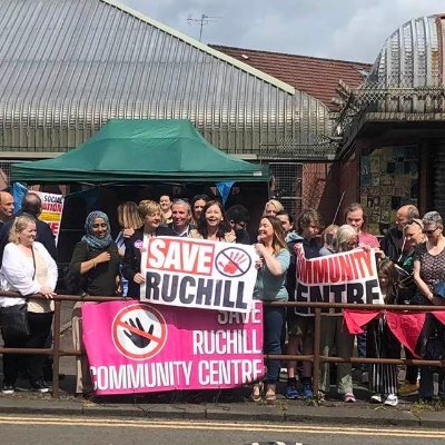 We are a community-lead campaign fighting to protect our community centre from closure. Join us weekly from 12-1pm outside the centre to #SaveRuchillCC