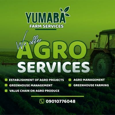 Yumaba farm service is born to provide agro solutions to farmers of all categories in the agro industries with it diversify abilities and experience.